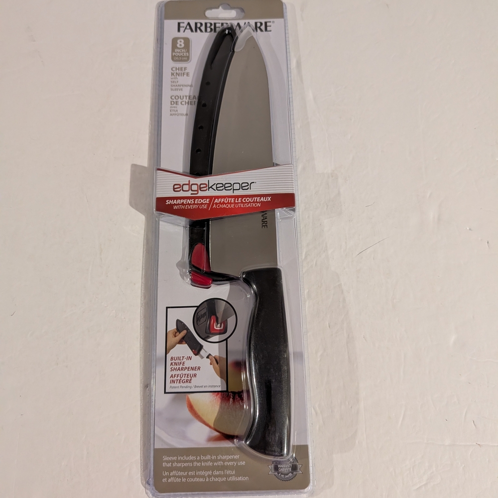 Farberware EdgeKeeper 8" Chef Knife with Black Handle New Sealed